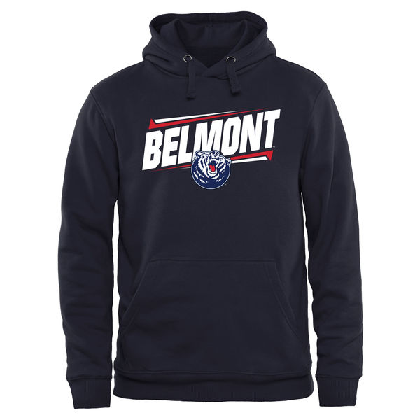 Men NCAA Belmont Bruins Double Bar Pullover Hoodie Navy